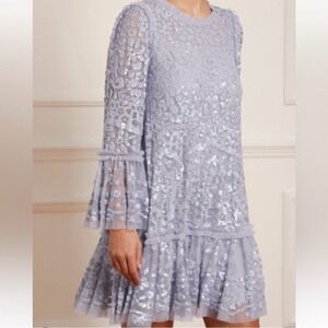 Needle & Thread Lavender Sequin Mini Dress